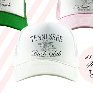 Bachelorette Trucker Hats | Cowgirl Nashville Texas Bach | Bachelorette Social Club | Party Favor | Country Club Customizable Vintage Merch