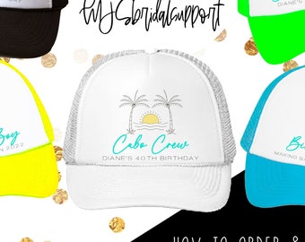 40 AF Squad Crew 40th Birthday Hats | 13 Colors to choose | Vacation Birthday 40 and Fabulous 40th Bday Turning 40 30 21 Cancun Cabo Mexico