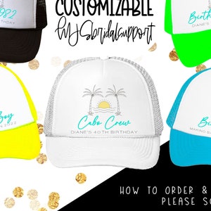 40 AF Squad Crew 40th Birthday Hats | 13 Colors to choose | Vacation Birthday 40 and Fabulous 40th Bday Turning 40 30 21 Cancun Cabo Mexico