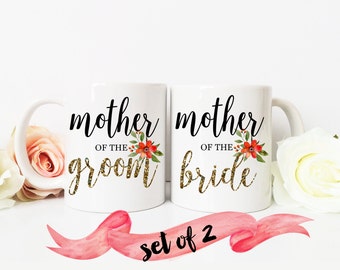 MOTHER of the BRIDE and groom Coffee Mug / Fall Colors Present Favor for Parent 11 oz or 15 oz Ceramic Dishwasher Safe / Great Gift