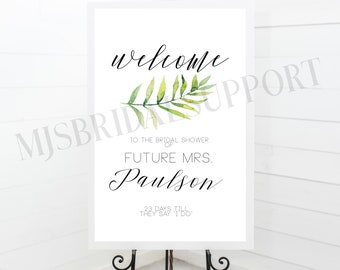 Tropical Leaf Wedding Welcome Sign / Customizable Printable Sign / Banana Leaf / Download and Print Wedding / Destination Wedding