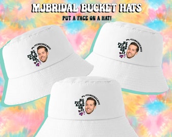 CUSTOM Bucket Hat with FACE for Bachelorette Party | Put your Fiance's Face on a Hat | Retro Groovy Style | 90's Bach | He Put a Ring On It