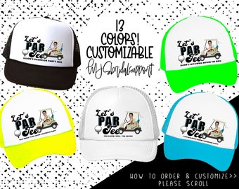 Bachelor Party Trucker hats w/ CUSTOM Photo Head | GOLF Trip FUNNY with Groom's Head | Groomsmen Trip Crew Squad Golfing Ocmd Vegas Arizona