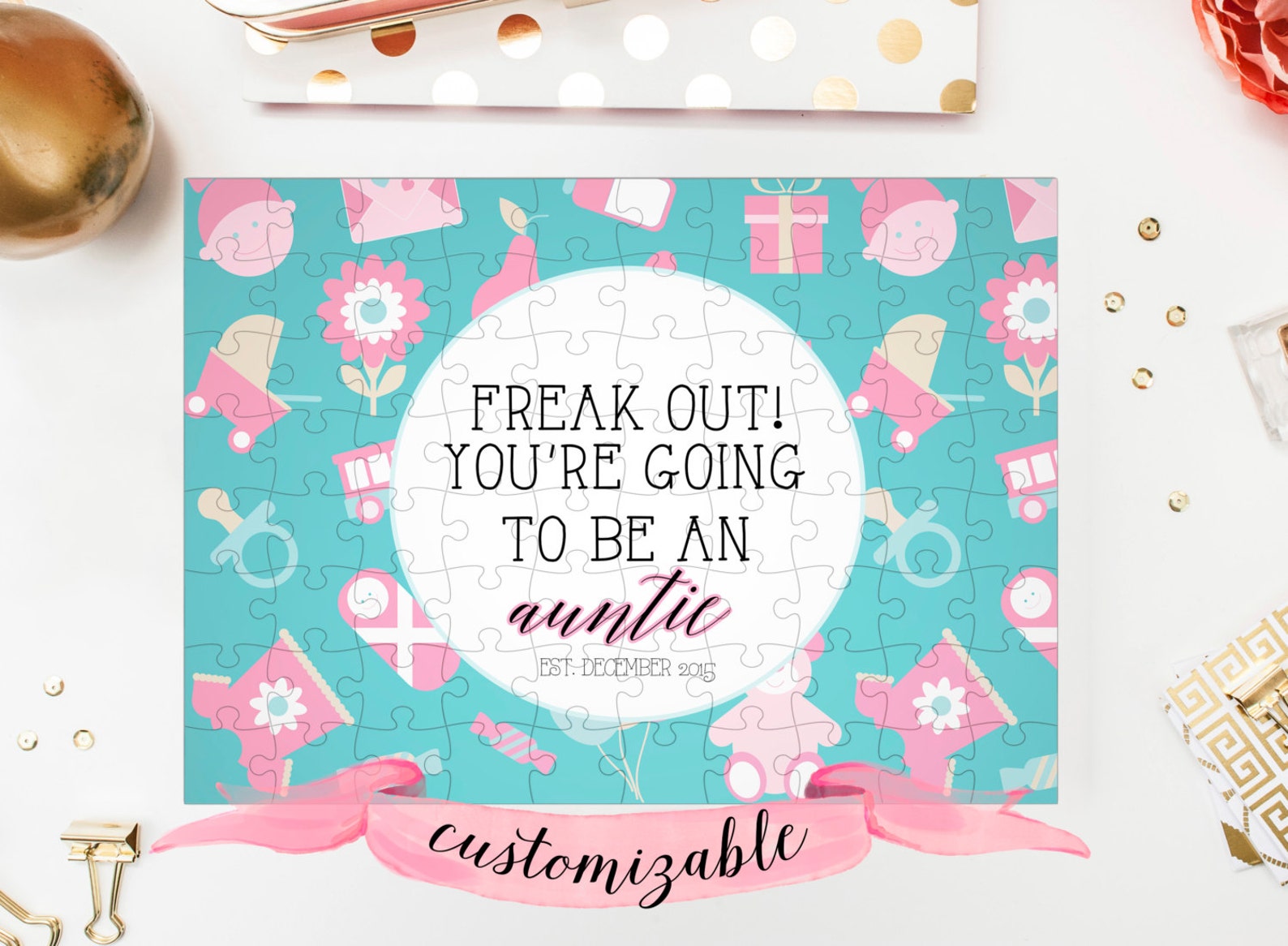 PREGNANCY Announcement PUZZLE Gender Neutral Background Baby Etsy