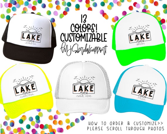 Lake Trucker Hats 13 Colors to Choose Vacation and Birthday 90's Trucker Hat  Retro Sunset Fam Vacay Lake Life Fishing Rafting Family 