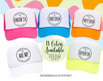 Birthday Squad Crew Hats | 13 Colors | Vacation and Birthday 40th Bday Turning 40 Vintage Retro 1984 | Cabo Cancun Squad Vintage Party Crew