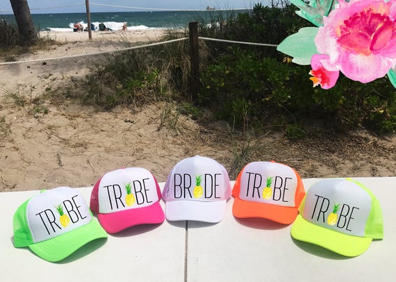 Neon Bachelorette Hats Pineapple Trucker Hat Bridal Party