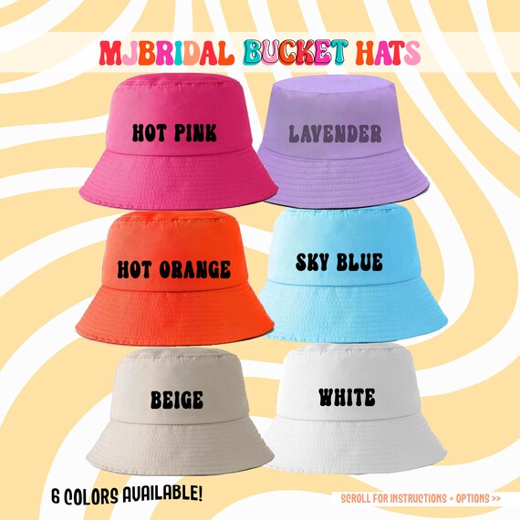 Retro Bachelorette Bucket Hat 5 Colors to Choose Custom Groovy Text Movie Sayings Bride Engaged Peace Love Boozed and Confused Etsy