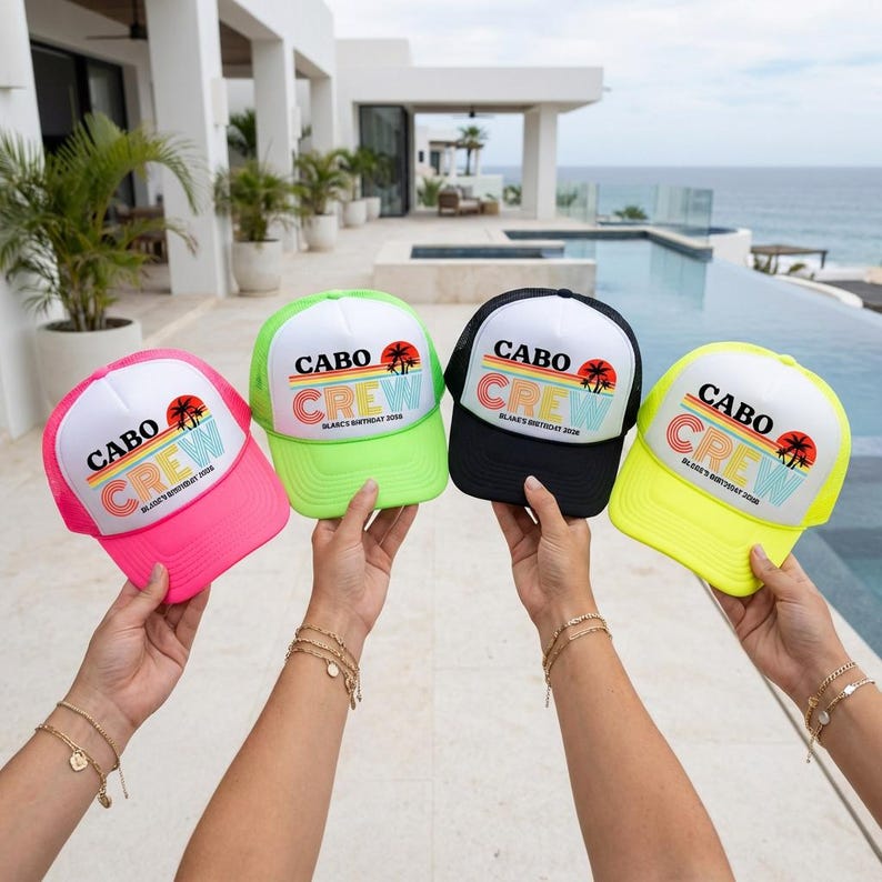 Texte fait sur commande de chapeaux de soleil rétro | Mexique Beach vintage Fabriqué en | Camionneur Sunset des années 90 pour les vacances et les anniversaires | 40 ans 40 anniversaires amusants image 2