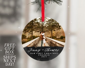 2023 ORNAMENT ENGAGED Photo | Engagement Photo Xmas Tree Decoration | Christmas Gift | Future Mr Mrs Photograph | First Christmas Engaged