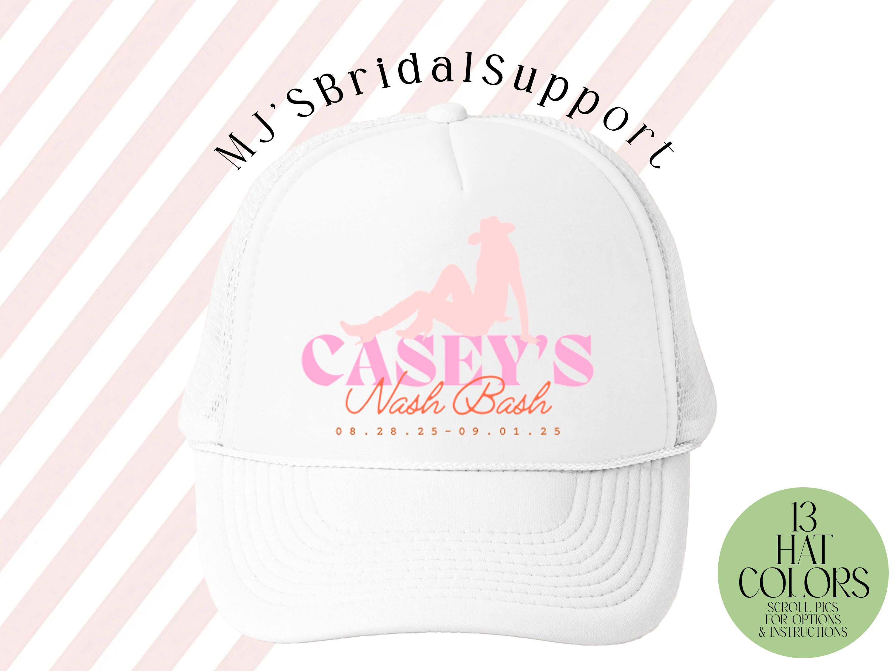 The Nash Collection Nashville Pink Trucker Hat w/ Green Script NWT Bachelorette In case you forgot! We have 2 retail stores in Downtown  main image 4