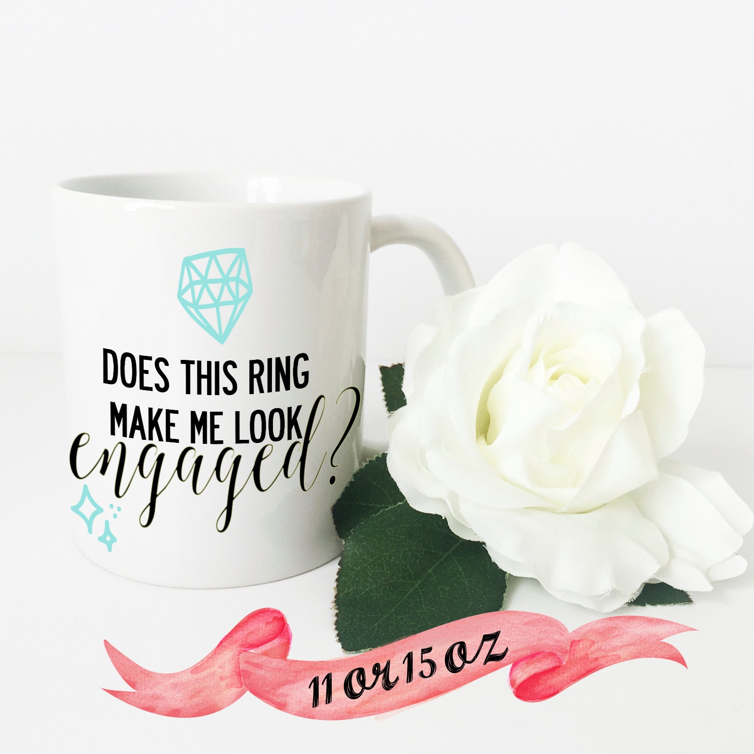 Engaged Ring Coffee Mug / Funny Diamond Ring Engagement Gift - Etsy