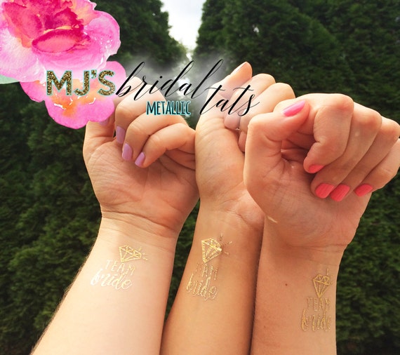 Wedding Gold Flash Metallic Tattoo for Team Bride