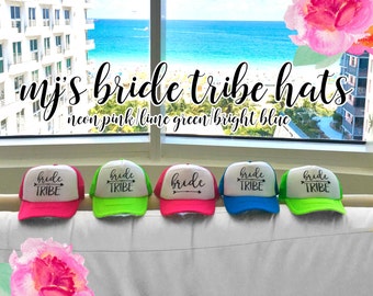 NEON Bachelorette Party Hat / Cute Design Arrow Trucker Cap / Pool Party / Vegas Miami / Beach Vacation / Bridesmaid Hat / Maid of Honor