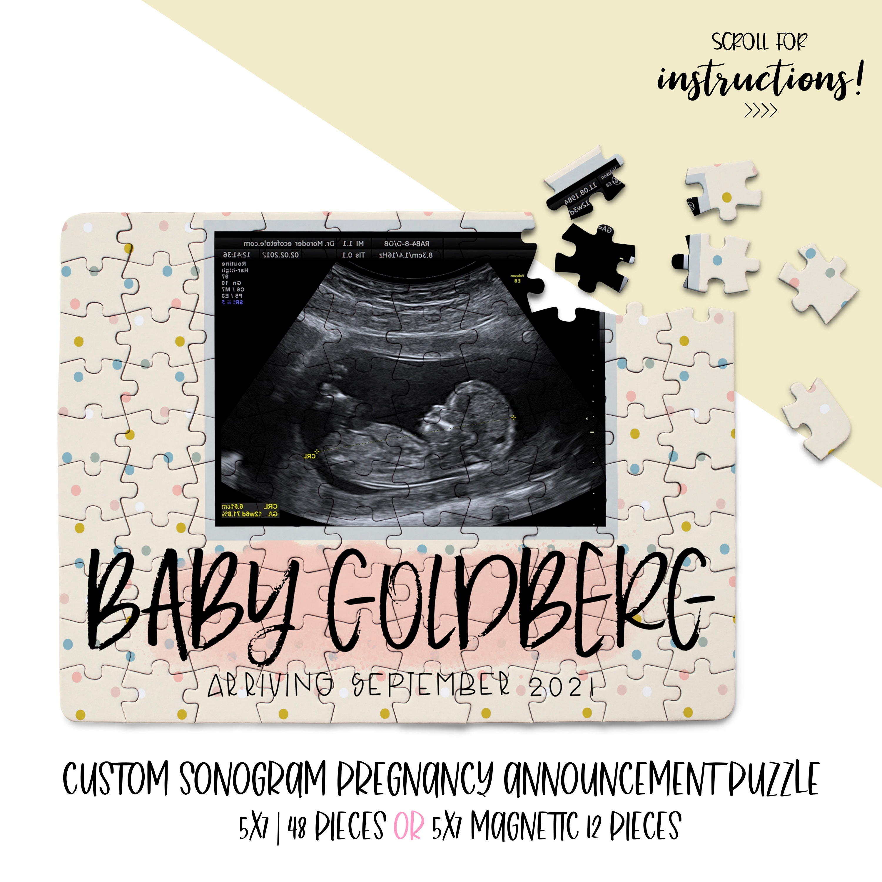 PREGNANCY Ankündigung PUZZLE mit Custom Ultrasound Photo Etsy