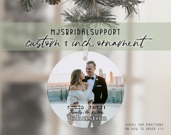 2022 ORNAMENT Wedding Photo | Postponed Two Dates Wedding Mr Mrs Finally | Tree Decoration | Great Gift | Mrs. & Mrs. Custom Ornament