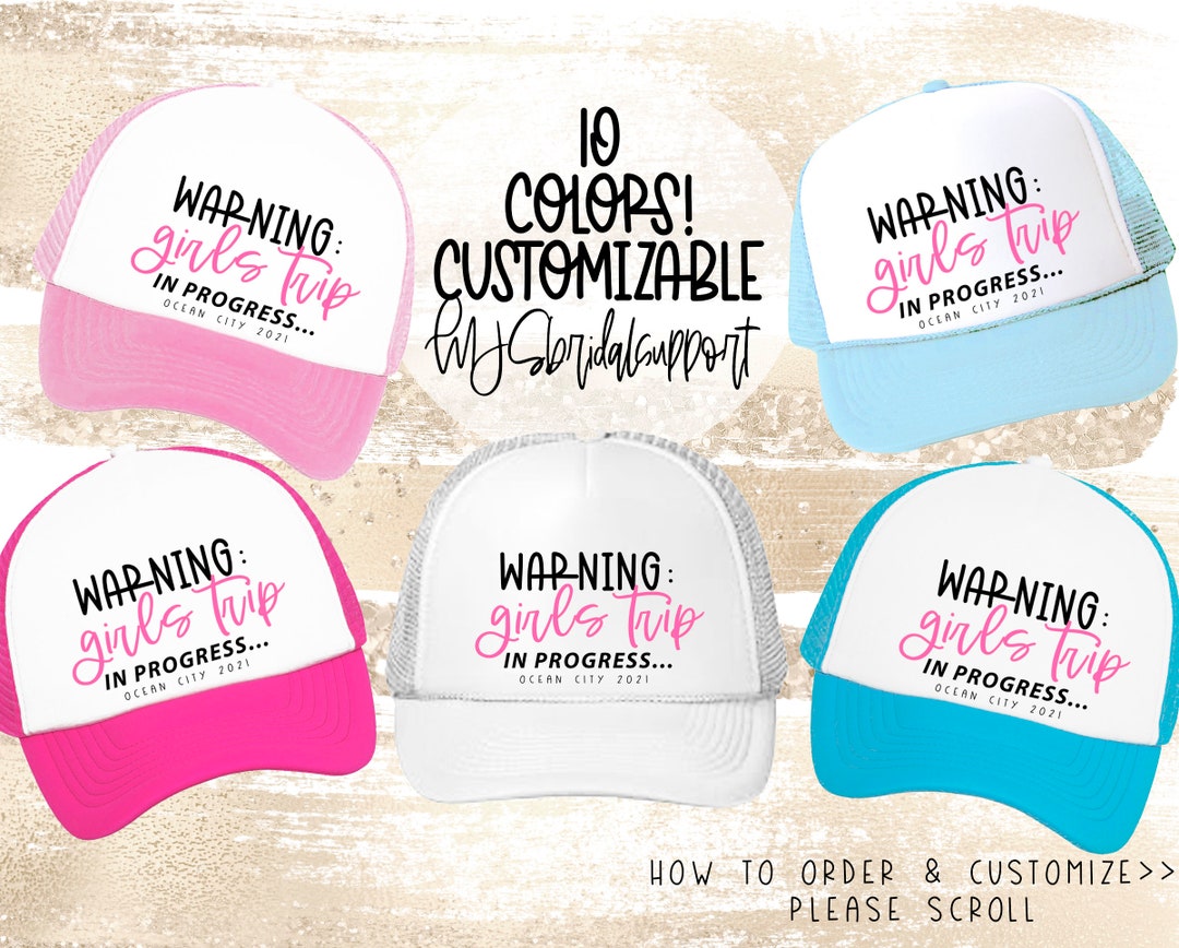 Funny Girls Trip in Progress Hats | 10 Colors to Choose  display picture 1