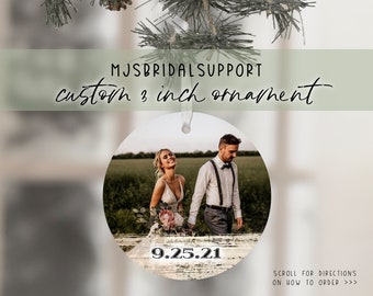 2022 ORNAMENT Wedding Photo with Date | Married Photo Xmas Tree Decoration | Christmas Gift | Mrs. & Mrs. Custom Ornament