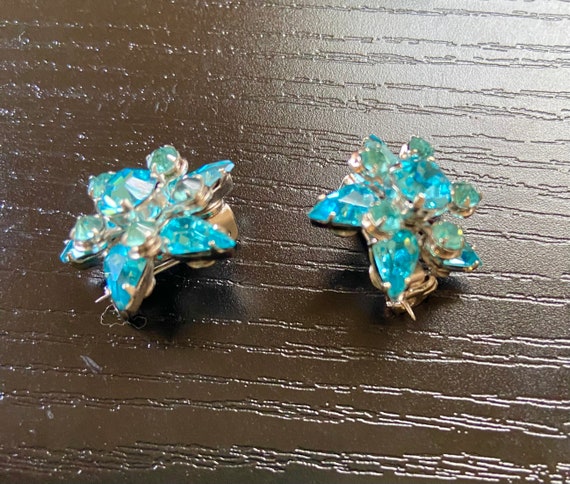 Two Small Blue Rhinestone Pins - image 2