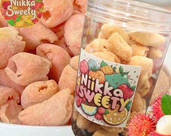 Rambutan Freeze Dried (80g/1.76oz) from Thailand&#39;s local farmers Organic Fruit by Niikkaa (FDA Certified)