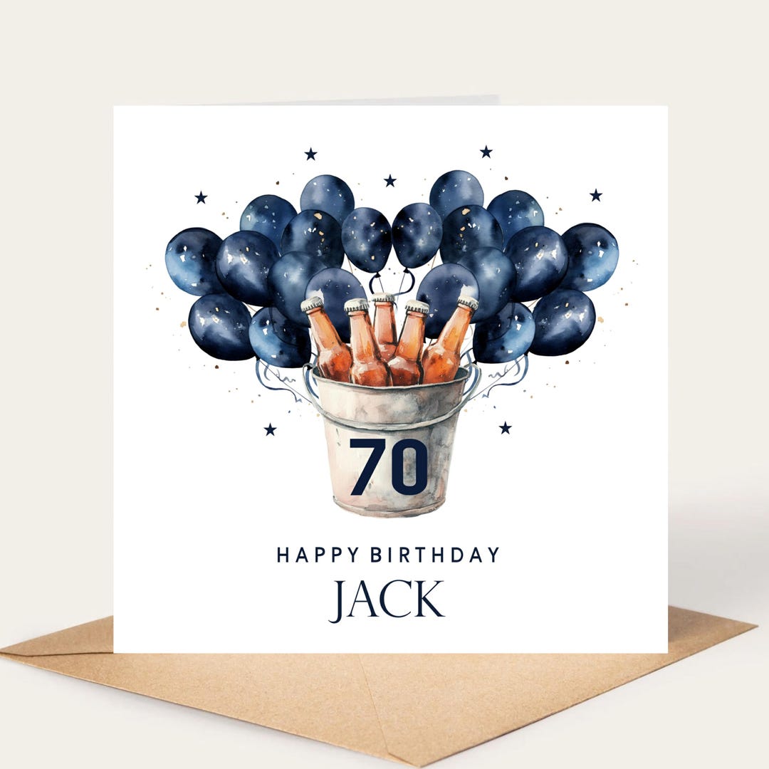 70th Birthday Card Male, for Him 70th Birthday Card, Personalised 70 ...