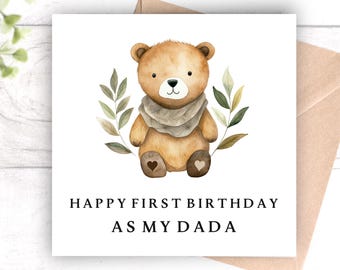 First Birthday As My Dada Card 1st Birthday Card For Dada Birthday Card From Baby 1st Birthday Gift As My Dada Birthday Card