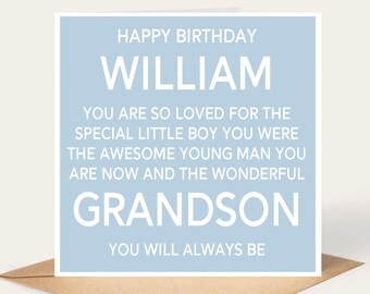 Grandson Birthday Card, Birthday Card For Grandson, Teenage Adult Grandson Birthday Card, Grandson Card, Grandon Birthday Card,