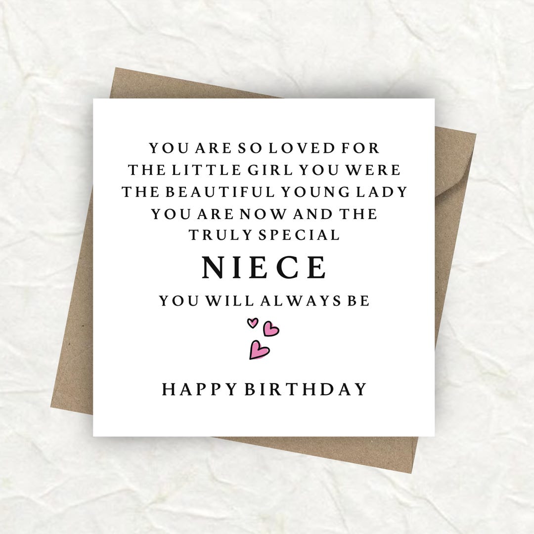 Niece Birthday Card, Card for Niece, Adult Niece Birthday Card, for Her ...