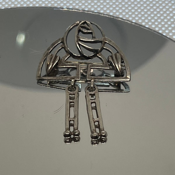 Charles Rennie Mackintosh style Sterling silver brooch
