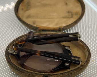 Vintage fold up spectacles in original case