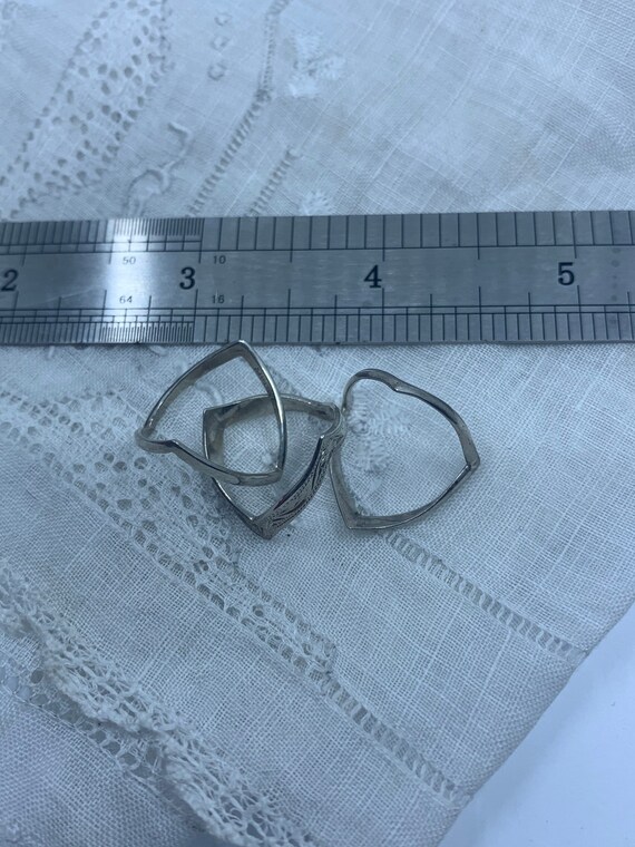 Sterling silver set of three stackable rings -wea… - image 1