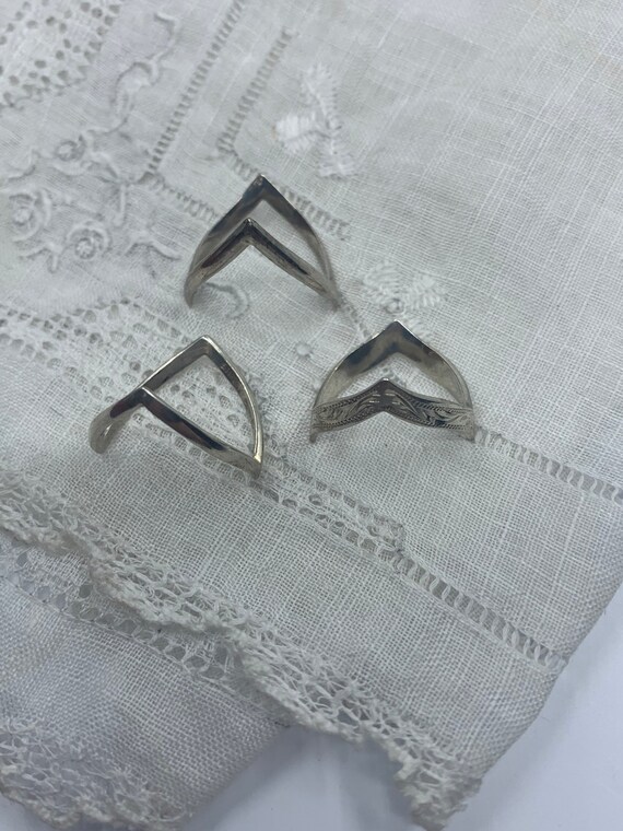 Sterling silver set of three stackable rings -wea… - image 4