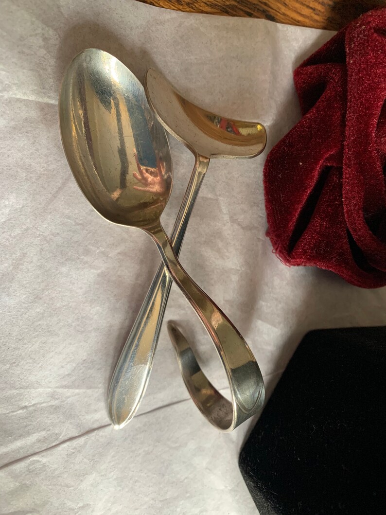 Solid Sterling Silver baby spoon and pusher ideal birth Etsy