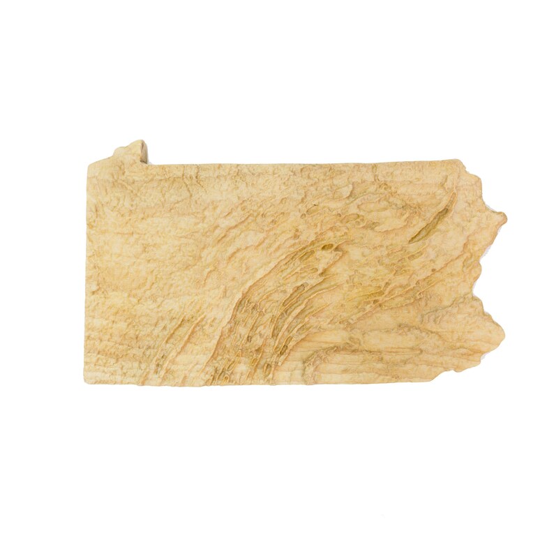 Wooden Topographic Map of Pennsylvania 3d Map Wood Etsy