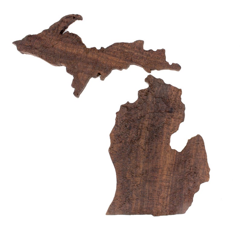 Wooden Topographic Map of Michigan 3d Map Wood Geographic Etsy