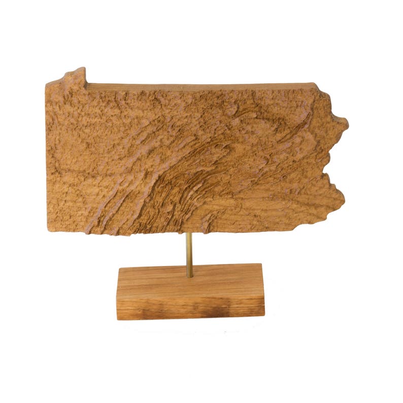 Wooden topographic map of Pennsylvania 3d map wood Etsy