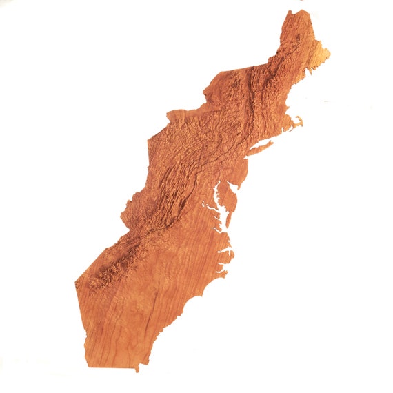 Appalachian Trail Topographic Map Wooden Topographic Map Of The Appalachian Trail Wood Relief | Etsy Uk