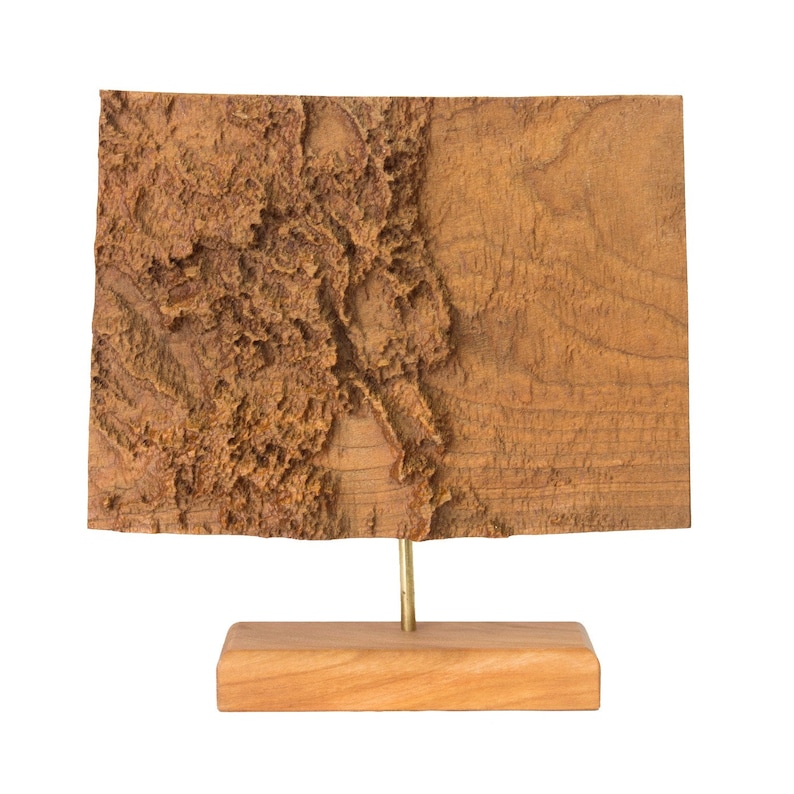 Wooden Topographic Map of Colorado 3d Map Wood Geographic Etsy