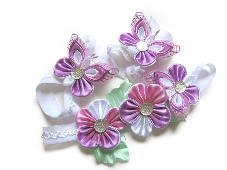 Infant Headband and Baby Barefoot Sandals Set for Baby. Etsy