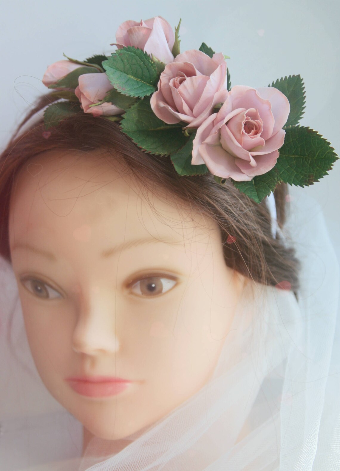 Blush Rose Hair Wedding Real Touch Flower Handmade Shabby Etsy