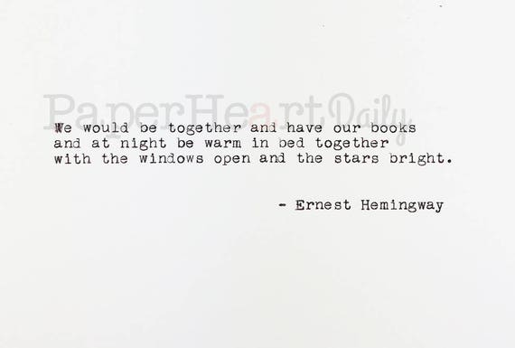 Wir Würden Zusammen Ernest Hemingway Schreibmaschine Zitat Etsy
