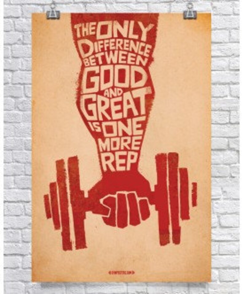 Gym Poster Weightlifting Poster Fitness Motivation Poster Etsy