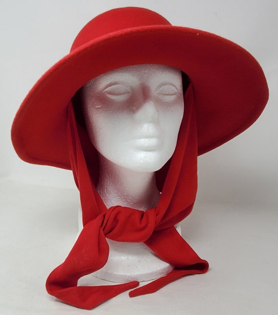 Betmar Street Smart Red Wool Hat with Attached Sc… - image 6