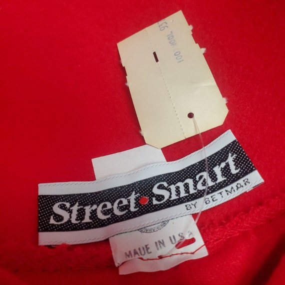 Betmar Street Smart Red Wool Hat with Attached Sc… - image 8