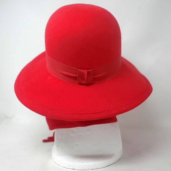 Betmar Street Smart Red Wool Hat with Attached Sc… - image 7