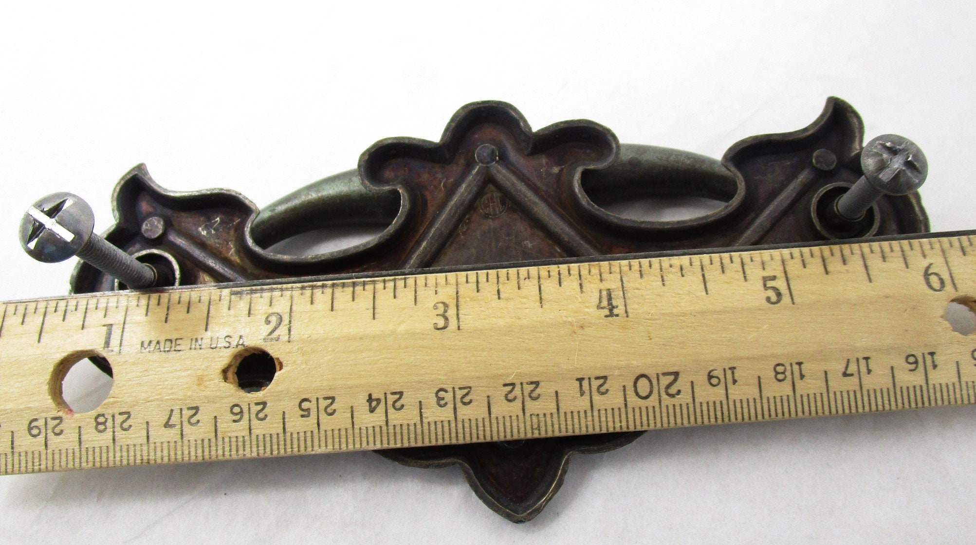 7 Vintage CHC Brass Patina Drawer Pulls Handles 51/2 Etsy