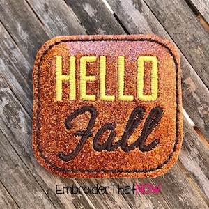 Hello Fall Feltie Embroidery Design File