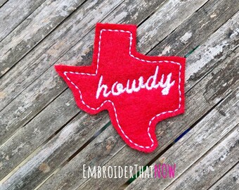Howdy Texas Herz Herz Digitale Feltie Stickdatei