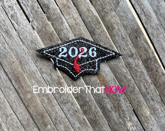 2026 und 2027 Doktorhut Graduation Cap Digitale Stickdatei