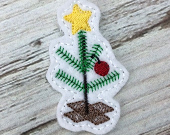 Sad Christmas Tree Digital Feltie Embroidery Design File